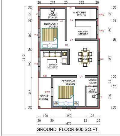 800 sq ft Plan

4 cent project