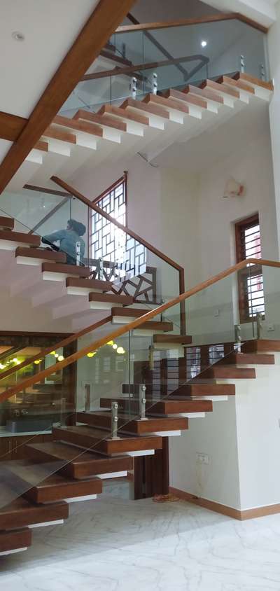 glass handrail #GlassHandRailStaircase  #tuffundglass  #glass