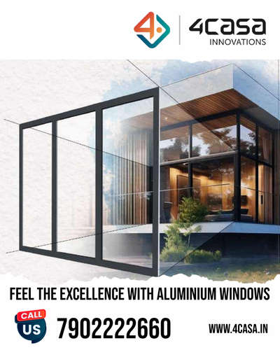 4CASA INNOVATIONS 
ALUMINIUM SYSTEM WINDOWS AND DOORS 

#aluminium #system #door #sliding #decor #kerala #design #Modernliving #windows  #home  #plan #3d #trendingdesigns