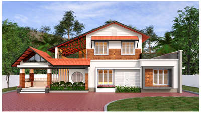 Renovation building @ Malappuram# 3d modelling # front view