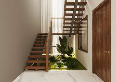 industrial stair, with wood