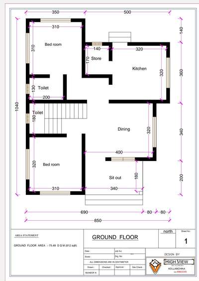 low area plan
     No direct views