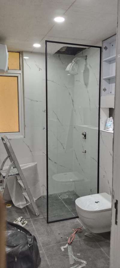 bathroom glass partition  #glass