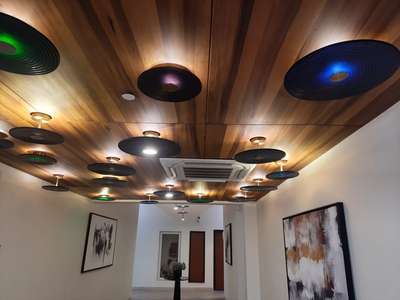 Wooden Ceiling for office 
Pent house at entrance