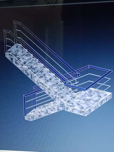 3d stairs  #auto cad 3d