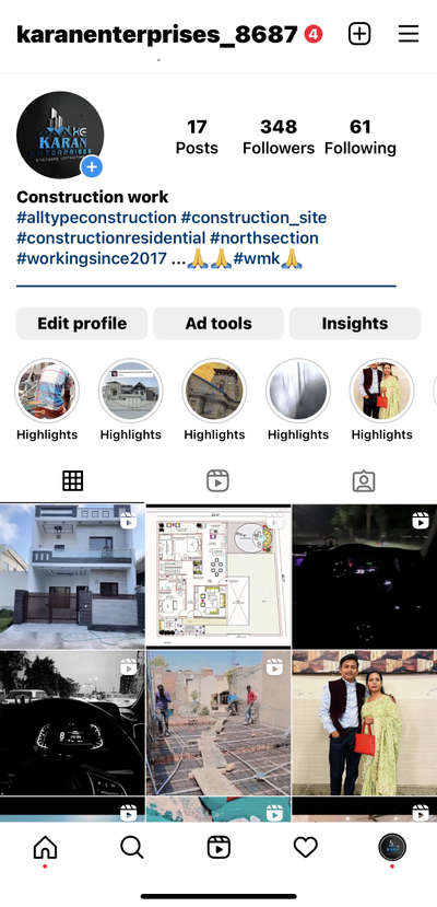 Construction work and good knowledge of technical knowledge
