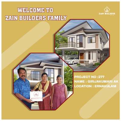 WELCOME TO ZAIN BUILDERS FAMILY🥰😍
PROJECT NO:277
NAME : GIRIJAKUMARI AK
LOCATION : ERNAKULAM
 #homesweethome #homeinterior #HouseDesigns #ContemporaryHouse #standardpackages #keralahomes