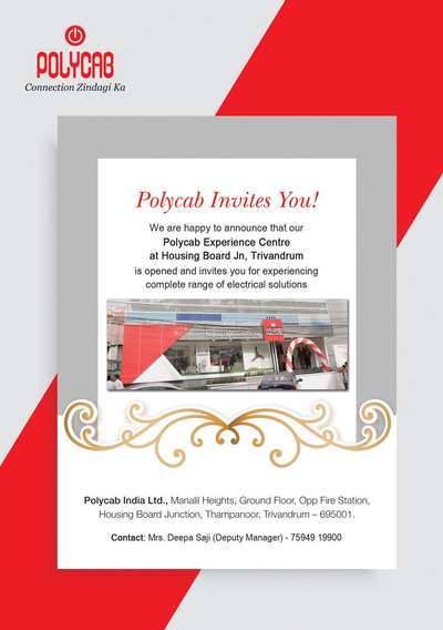Polycab all Electrical products display center 
Housing board junction 
Trivandrum