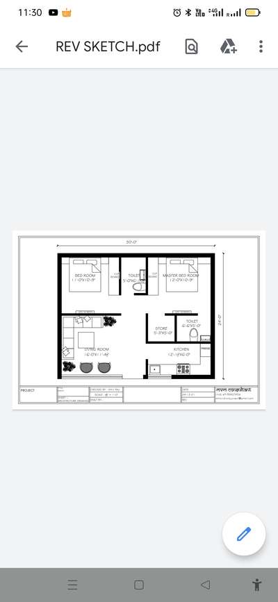 2BHK floor plan