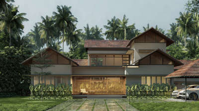 Courtyard With A House
Client Mr. Santhosh
Site location - Thodupuzha, Idukki, Kerala
Site area - 29 Cents
Built up area - 3,676 Sqft
Structural design - Bijoy V Alumkal

The house is designed in a sustainable way with minimum impact on nature. The main idea is to reduce the cost of the project. Moreover, locally available materials are used for the construction. Materials collected from different locations are reused to reduce the cost and maintain a vernacular touch. The roofing is designed in a different way to reduce the heat gain and enhance the natural cooling in the house. The building is placed at the centre of the plot to maintain privacy. Moreover, it also provides potential views of the surroundings.
#HouseDesigns #house_planning #LandscapeDesign #InteriorDesign #projectmanagement