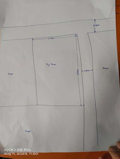 requirement of a map of 15x30 (50gaj) two side open plot with car parking and double storey building

front Street 20 feet
side street 12 feet (closed)