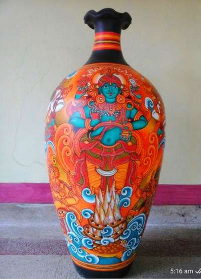 .mural. painting on pot. #muralpainting  #muralpaintingonwall  #WallDesigns  #walldecor