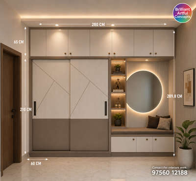 🔥 Luxury Bedroom Interior Design With Measurements (CM) | South Indian Premium Style ✨

Modern Bedroom Design with realistic measurements and clean premium finish 😍
Perfect reference for carpenters, interior designers & homeowners planning modular bedroom interiors.

✔ Platform Bed Design
✔ Decorative Wall Paneling
✔ Mirror + Shelf Combination
✔ Warm LED Cove Lighting
✔ Premium Matte Finish
✔ Indian Standard Measurements (CM)
✔ Space Saving & Luxury Look

📏 Main Measurements (Approx. in CM): • Room Height: 289.8 CM
• Ceiling Drop: 15 CM
• Bed Size: 198.12 × 182.88 CM
• Side Counter Height: 75 CM
• Shelf Height: 110 CM
• Bed Platform Height: 35 CM

✂ Cutting List (Approx. in CM): • Bed Base Panels
• Headboard Vertical Panels
• Side Table Box
• Open Shelf Partition
• Mirror Frame Section
• Decorative Wall Cladding

━━━━━━━━━━━━━━━━━━━ ✔️We specialize in: • Modular Kitchen • Wardrobe • TV Cabinet • Wall Paneling • Doors • Gypsum False Ceiling • Granite & Tile Work • Aluminium Work • Gl