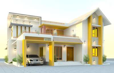 2500sq.ft home exterier design  from REVIT  ARCHITECT