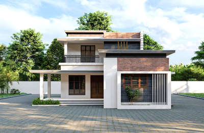 2 BHK 1300sq.ft beautiful home plan
#exterior_Work #keralahomedesignz #keralahomeplans 
#kerala_architecture #3DPlans