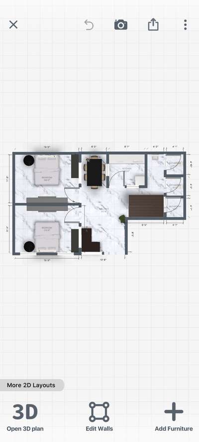 I want to make a 2D and 3D plan for my home.
My Home area is 24x40. Inside this area I want two bedroom one kitchen etc.  I want the gate in the house on the east side. I want to make a plan for the ground floor and first floor. I have made a design which I have attached to the file 2D and 3D.