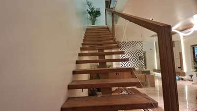 GI Metal Frame works staircase Finished with Teak Wood Based with plywood