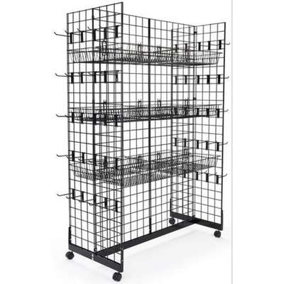 grid wall and display rack with hooks for retail business required. please contact if available