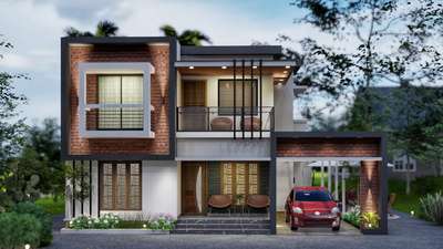 Nestled against the lush, mist-shrouded backdrop of a rubber plantation in Perambra, the residence of Mr. Akhil stands as a masterclass in contemporary tropical architecture. Spanning a thoughtful 2,127 square feet, this home perfectly balances bold geometric forms with the raw, ethereal beauty of the Kerala landscape. 

 #architecturedesigns #homesweethome   #render3d3d