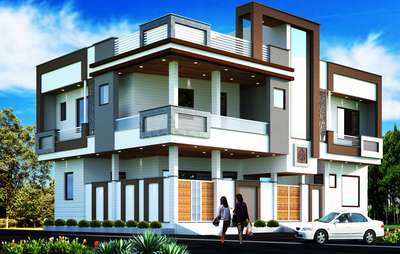 PROPOSED RESIDENTIAL PROJECT AT KALA KUAN, ALWAR #moderndesignhomes #Eastfacing 
#3dview