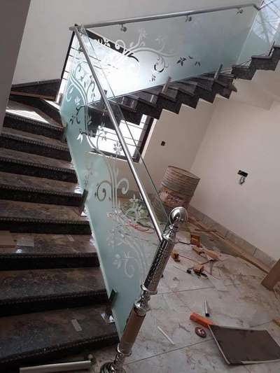 #ss रेलिंग and glass  aluminum  work