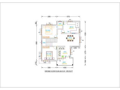 2 Bedroom plan.. 953.sq. ft