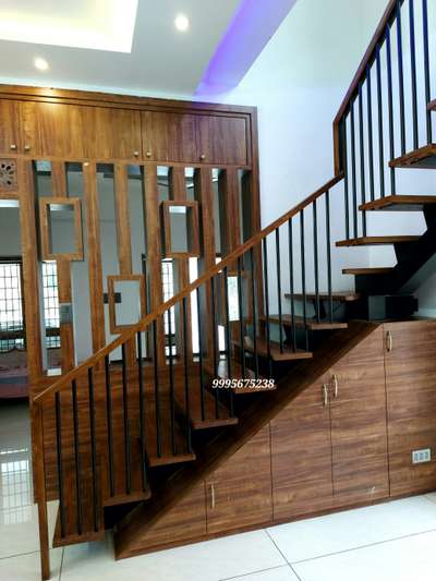 #metal Staire #teak wood