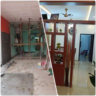Renovation of 968sqt house to 1842 sqft at Panangad including interior work.
Project cost-29.70 lakhs
Location-Panangad 

Included works-
1.Replacement of all doors, windows frame and shutter.
2. New wiring and branded switches etc
3.Branded plumbing fittings including concealed flush tank , wall hung Ewc, diverter, wash basin etc
4. Wooden stairs with toughened glass handrail 
5. Modular kitchen and wardrobes with marine plywood 
6. Painting with putty finish
7.false ceiling works at toilets and living,dining area
8. Main door of teak wood
9.strengthened FF slab 
10. Living dining partition, light fittings etc


Brandpool
1. Wires-Finolex
2.switches-Legrande 
3.cp & sanitary-cera 
4.PVC and cpvc pipes- supreme 
5.putty and paint- Indigo
6.concealed flush tank- Grohe 
7. Door handles and locks- Yale