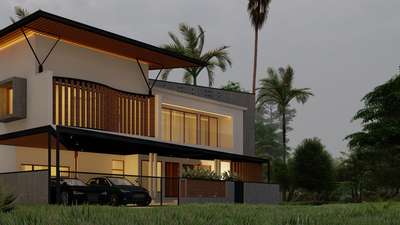 residence elevation at kollam 1900sqft