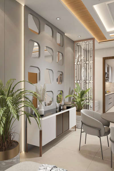Modern Dining Console Back wall utilities  #InteriorDesigner  #KitchenInterior