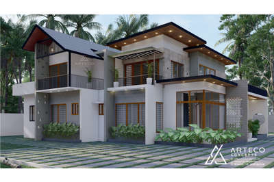 #exteriordesigns  #modernhome  #exterior3D  #ContemporaryHouse  #SlopingRoofHouse