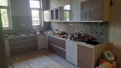 Glossy Double Shaded wooden kitchen