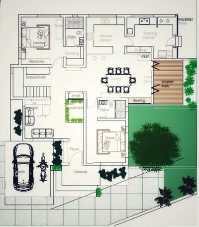 #FloorPlans #archituredesign #LandscapeIdeas #InteriorDesigner #KeralaStyleHouse #tropicalminimalistic #modernhouses