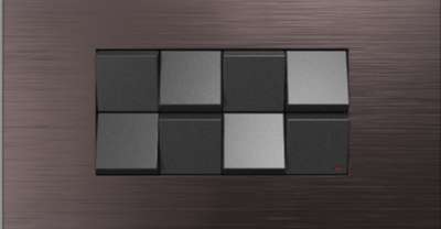 Dark bronze aluminium plate  with qurtz gray twin switches