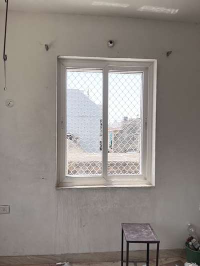 3 track window with permanent jaali  #upvc  #SlidingWindows  #WindowGlass