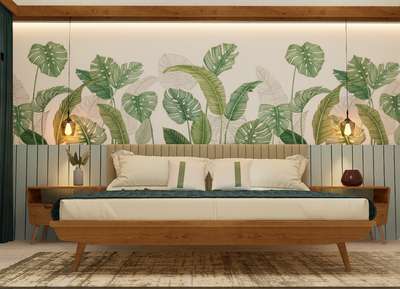 Interior Design of a bedroom 
-Scenic nature inspired design
 #Architectural&Interior #BedroomDecor #InteriorDesigner  #HomeDecor  #homeinterior  #render3d3d #visualization