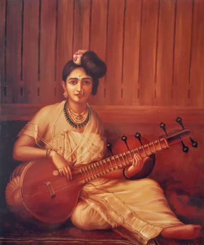 Raja ravivarma painting re production. Oil on canvas