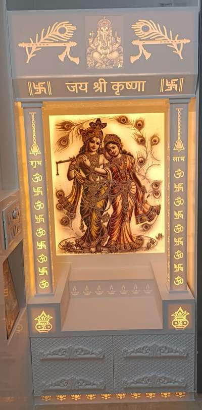 #3d &4d Shri Radhey Krishna Designer Modern Corian Mandir ##9711785151#,#1250 Prsqft#
