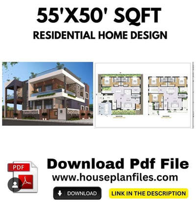 Designing a home with a 55x50 sqft area involves maximizing space efficiency and functionality. With tiles, you can create different atmospheres depending on the type and color chosen. Would you like suggestions on layout options, tile choices, or both?

 #55x50 #FloorPlans #3delevations #ElevationHome #SmallHomePlans #ContemporaryHouse #NorthFacingPlan #SouthFacingPlan #VerticalGarden #creative_corner #cornerhouse