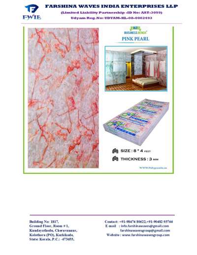 Polygranite sheet ... Pink pearl