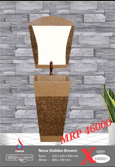 designer wash basin with mirror