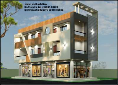 ElevationDesign #ElevationHome  #3D_ELEVATION #exteriordesigns #20feetfront #banglow  #visioncivilsolution
 #Architect  #acp_design  #mordenelevation_design#cornerelevation