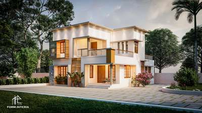 3D Exterior Design 
Kerala Style Home 
 #3Dexterior #35LakhHouse #3DPlans  #exteriordesing  #ElevationHome #homedecoration #new_home #TraditionalHouse #ContemporaryHouse  #CONCERT #Pavements #VerticalGarden #tree #CelingLights #StaircaseLighting