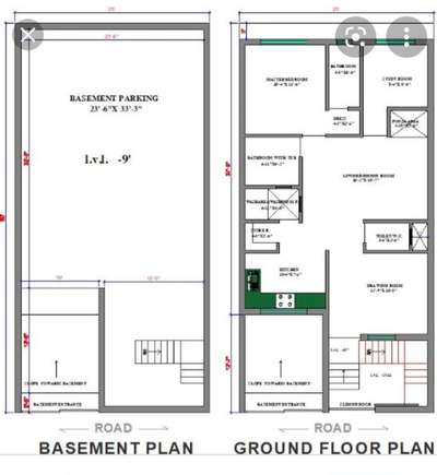 main road plan home design with basement