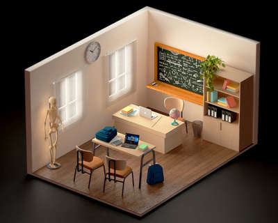 class room  #miniature  #class
 #3drendering #Vray