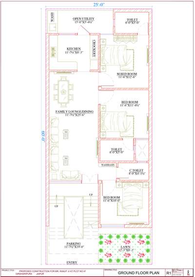 # Call Now 9649489706.👇👇
#25x60 Feet Plot.
 #North Facing Plan.
 #Ground Floor Plan.