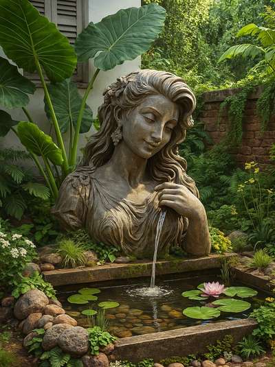 Whispering Muse.. Hand crafted Sculpture fountain by Blue Garden. 

self contained Luxury mini  Water Garden  Sculpture 
#LandscapeGarden #RooftopGarden #waterfountains #waterfountajn #fountain