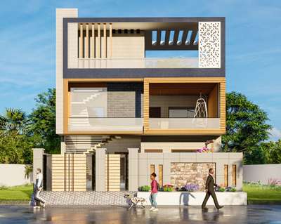 35 ft front elevation designed for a client in rohtak jhajjar chungi