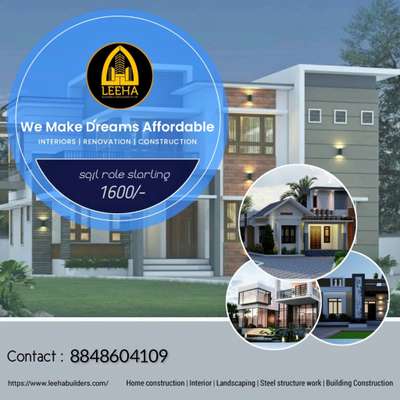 LEEHA BUILDERS 
Your dream in our hands
Best builders group in kerala