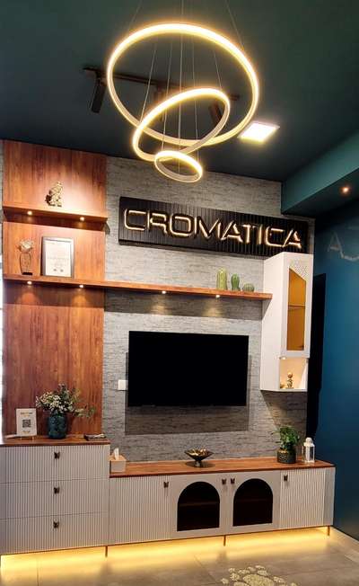 Steel TV Unit - looks like wood but in Steel.
